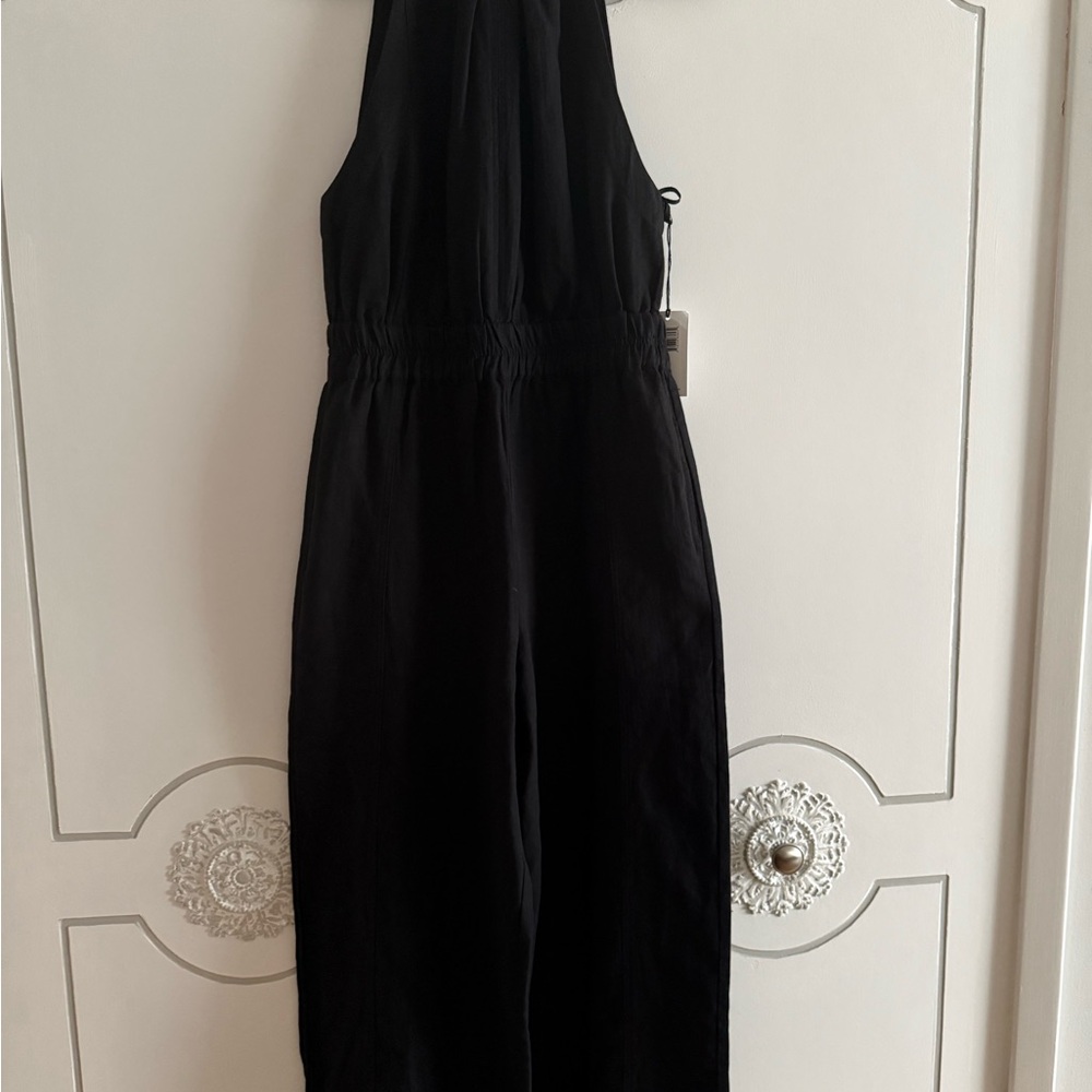 NWT Apiece Apart New Archer Jumpsuit in Black Linen & Organic Cotton Blend - Picture 12 of 13